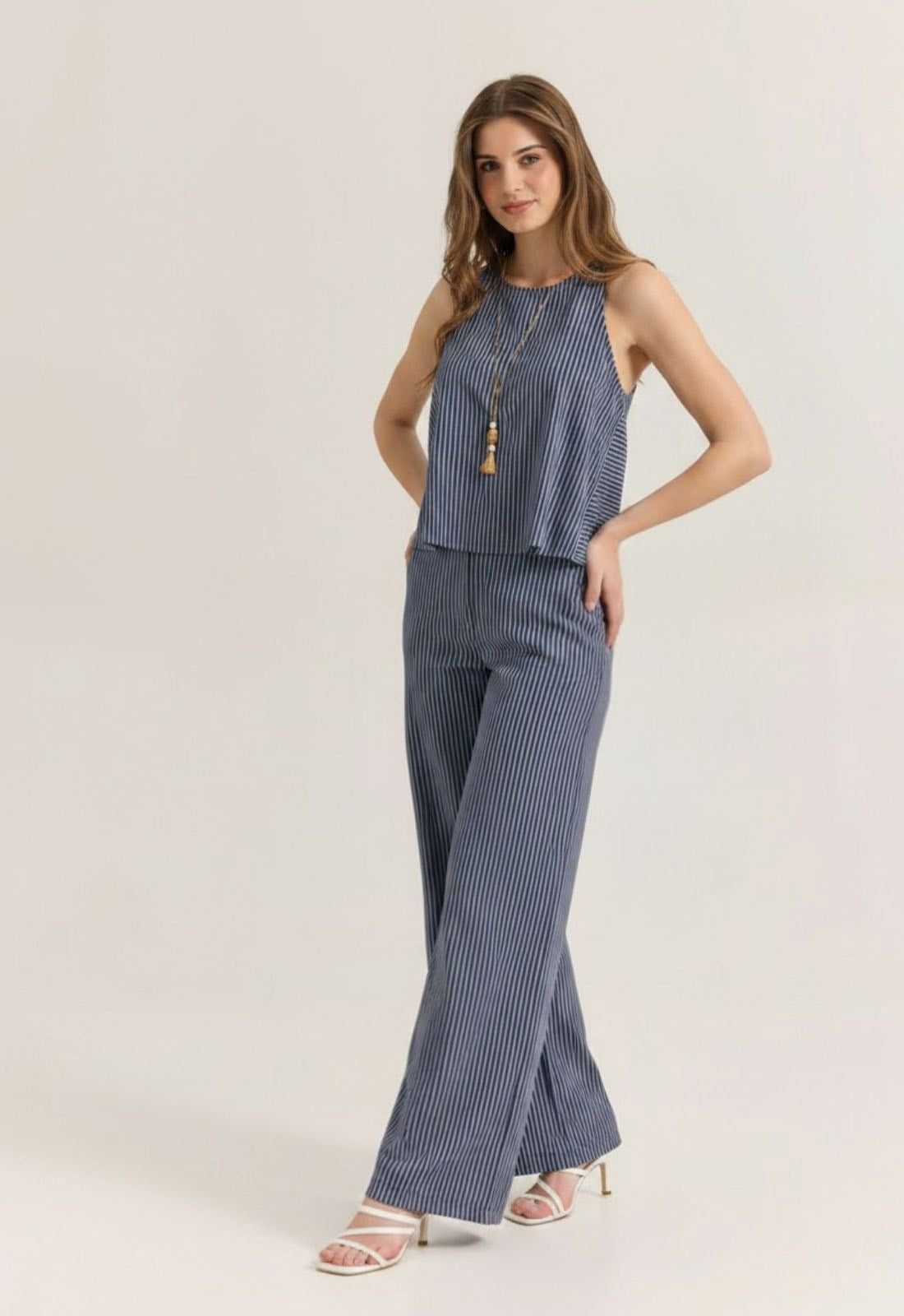 ΠΑΝΤΕΛΟΝΑ ΡΙΓΕ WIDE LEG - NAVY