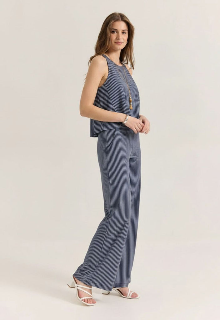 ΠΑΝΤΕΛΟΝΑ ΡΙΓΕ WIDE LEG - NAVY