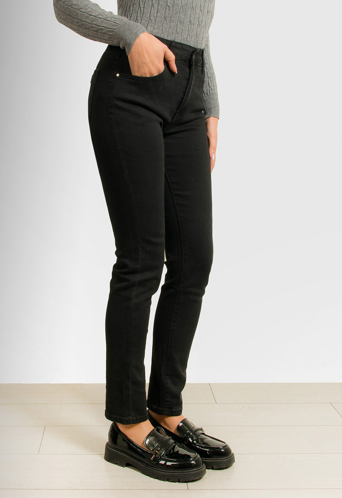 ΠΑΝΤΕΛΟΝΙ DENIM ΙΣΙΑ ΓΡΑΜΜΗ-ΜΑΥΡΟ