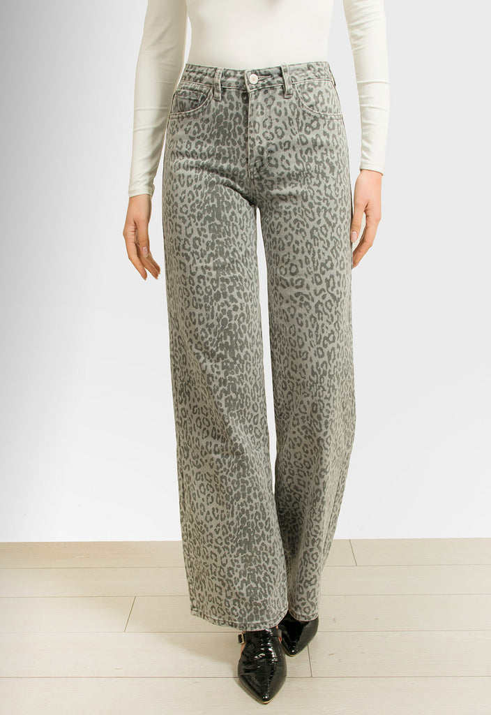 ΠΑΝΤΕΛΟΝΑ WIDE LEG ANIMAL PRINT-ΓΚΡΙ