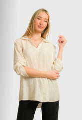 ΜΠΛΟΥΖΑ LOOK SHIRT ΤΥΠΟΥ ΓΚΟΦΡΕ-ΒΑΝΙΛΙΑ