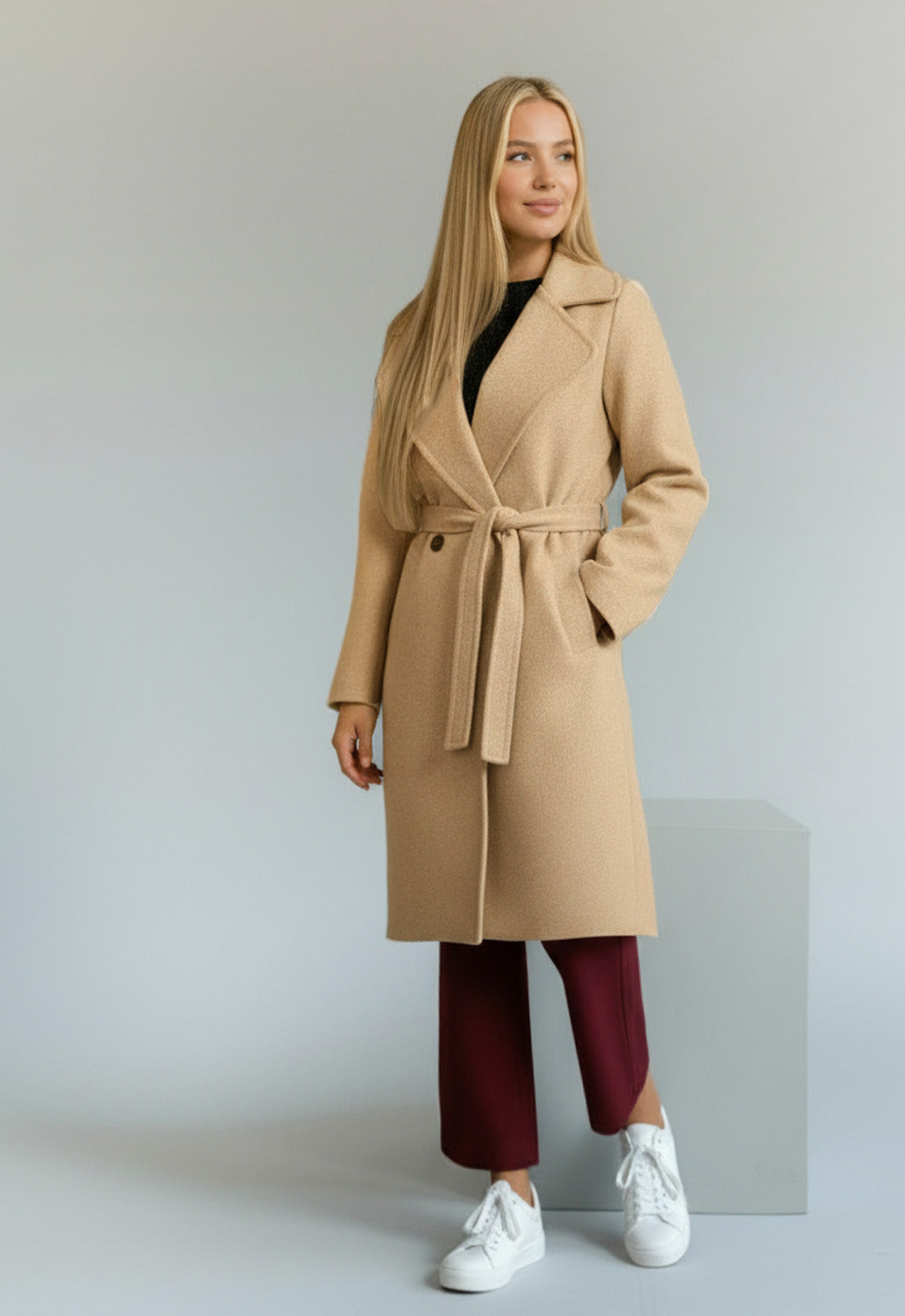 ΠΑΛΤΟ ΜΕ ΕΝΑ ΚΟΥΜΠΙ ΚΑΙ ΖΩΝΗ-ΒΑΝΙΛΙΑ