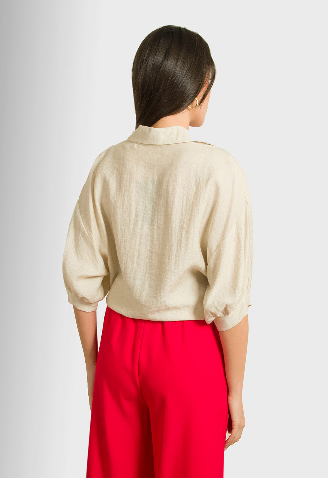 ΠΟΥΚΑΜΙΣΟ LOOK LINEN ΜΕ ΔΕΣΙΜΟ-ΜΠΕΖ