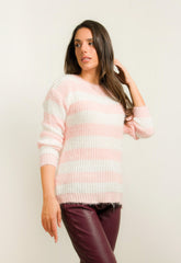 ΠΛΕΚΤΟ ΡΙΓΕ ΜΕ ΜΑΛΑΚΟ ΤΡΙΧΩΜΑ-ΡΟΖ