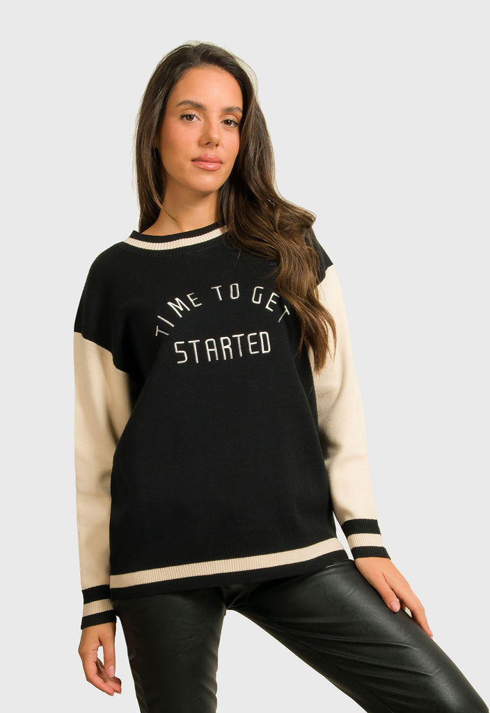 ΜΠΛΟΥΖΑ ΔΙΧΡΩΜΗ ΜΕ LOGO ΚΕΝΤΗΜΑ-ΜΑΥΡΗ