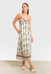 ΦΟΡΕΜΑ BOHO PRINTED - ΕΚΡΟΥ