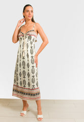 ΦΟΡΕΜΑ BOHO PRINTED - ΕΚΡΟΥ