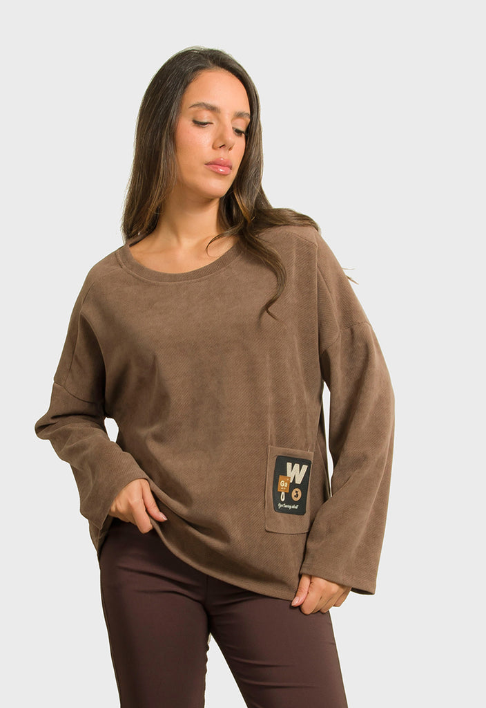 ΜΠΛΟΥΖΑ ΦΑΡΔΙΑ ΜΕ ΜΟΤΙΦ ΔΕΡΜΑ-ΚΑΦΕ