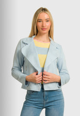 JACKET CROP SUEDE - ΣΙΕΛ