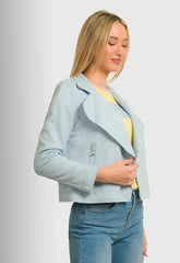 JACKET CROP SUEDE - ΣΙΕΛ