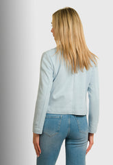 JACKET CROP SUEDE - ΣΙΕΛ