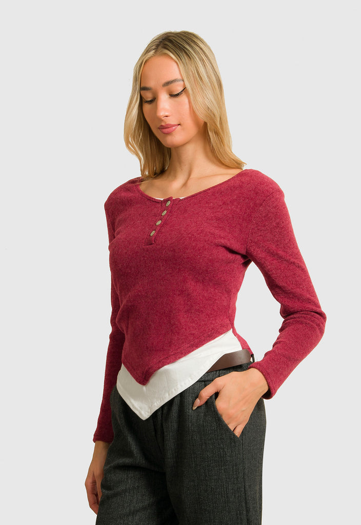 ΜΠΛΟΥΖΑ ΔΙΠΛΗ ΕΦΑΡΜΟΣΤΗ-ΜΠΟΡΝΤΟ