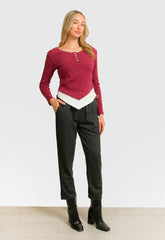 ΜΠΛΟΥΖΑ ΔΙΠΛΗ ΕΦΑΡΜΟΣΤΗ-ΜΠΟΡΝΤΟ