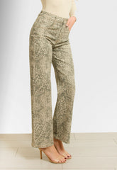 ΠΑΝΤΕΛΟΝΑ WIDE LEG ANIMAL PRINT-ΜΠΕΖ