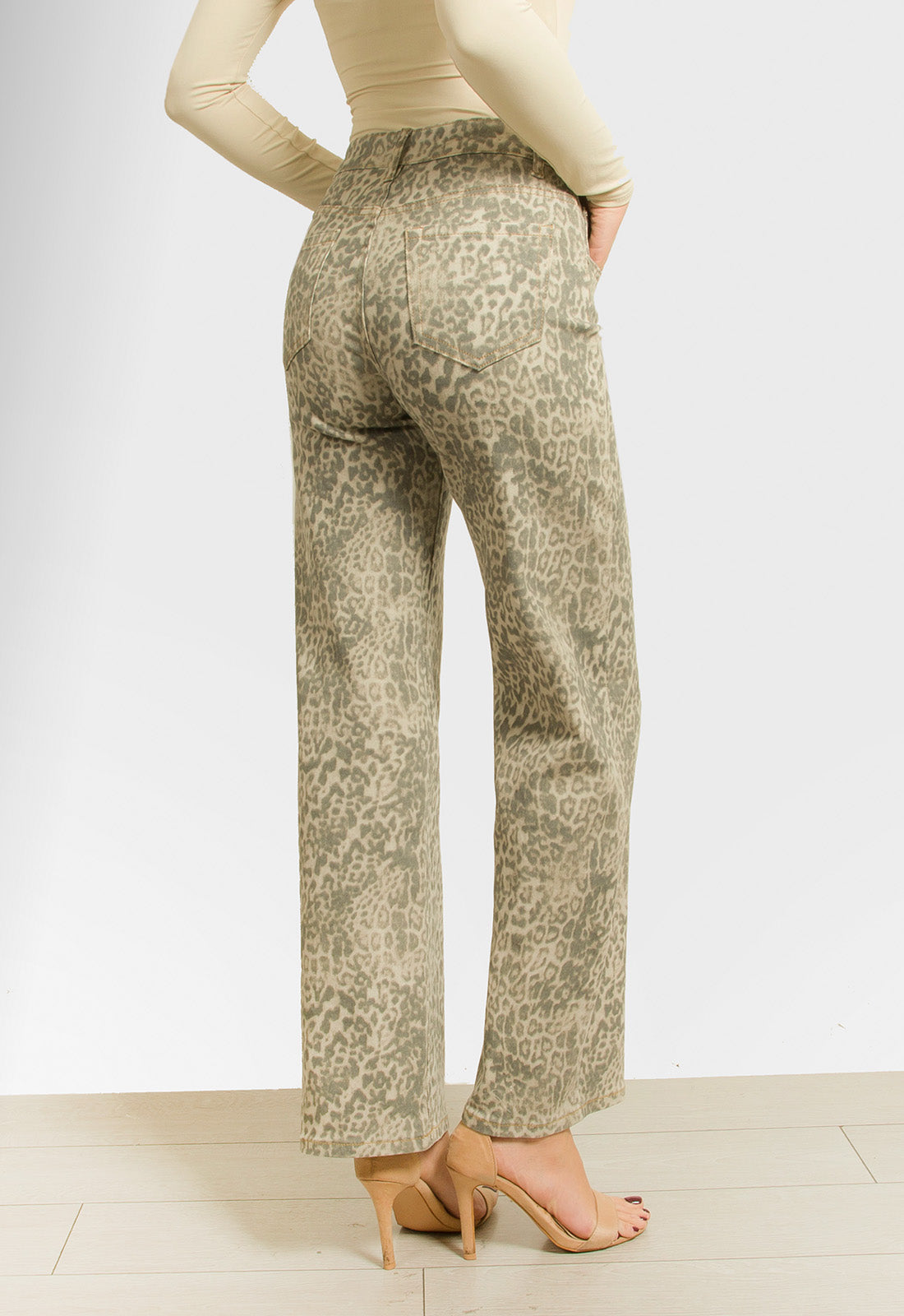 ΠΑΝΤΕΛΟΝΑ WIDE LEG ANIMAL PRINT-ΜΠΕΖ