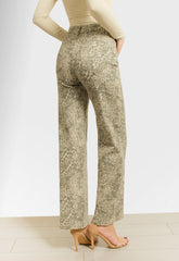 ΠΑΝΤΕΛΟΝΑ WIDE LEG ANIMAL PRINT-ΜΠΕΖ