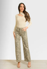 ΠΑΝΤΕΛΟΝΑ WIDE LEG ANIMAL PRINT-ΜΠΕΖ