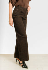 ΠΑΝΤΕΛΟΝΑ WIDE LEG ANIMAL PRINT-ΚΑΦΕ