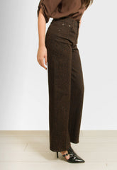 ΠΑΝΤΕΛΟΝΑ WIDE LEG ANIMAL PRINT-ΚΑΦΕ