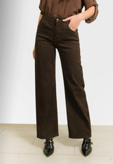 ΠΑΝΤΕΛΟΝΑ WIDE LEG ANIMAL PRINT-ΚΑΦΕ