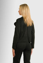 JACKET CROP SUEDE - ΜΑΥΡΟ