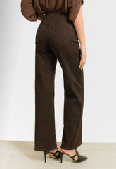 ΠΑΝΤΕΛΟΝΑ WIDE LEG ANIMAL PRINT-ΚΑΦΕ