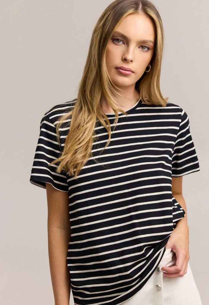 T-SHIRT ΡΙΓΕ ΒΑΜΒΑΚΕΡΟ-ΜΑΥΡΟ