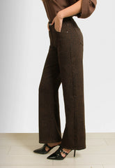 ΠΑΝΤΕΛΟΝΑ WIDE LEG ANIMAL PRINT-ΚΑΦΕ
