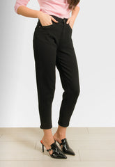 ΠΑΝΤΕΛΟΝΙ DENIM MOM FIT - ΜΑΥΡΟ