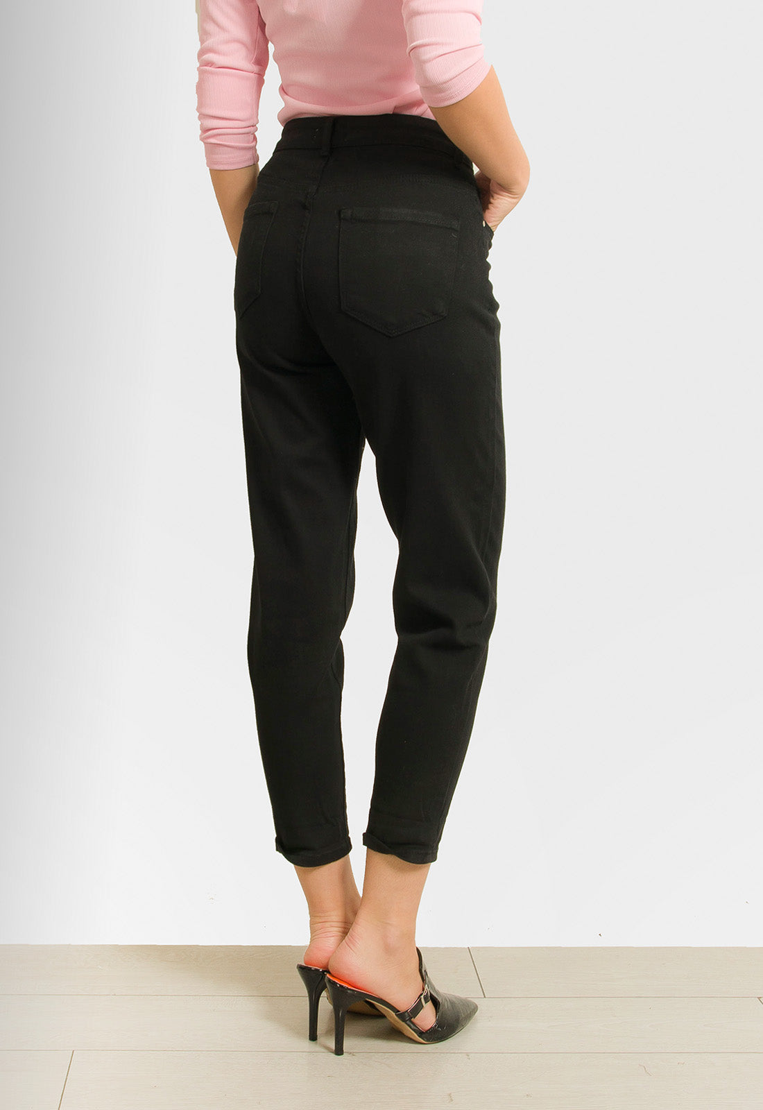 ΠΑΝΤΕΛΟΝΙ DENIM MOM FIT - ΜΑΥΡΟ