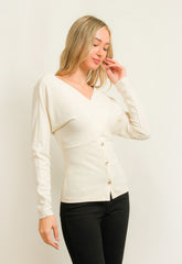 ΜΠΛΟΥΖΑ ΠΛΕΚΤΗ ΜΕ ΚΟΥΜΠΙΑ-ΛΕΥΚΟ