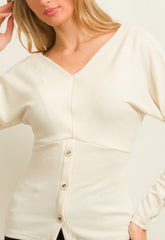 ΜΠΛΟΥΖΑ ΠΛΕΚΤΗ ΜΕ ΚΟΥΜΠΙΑ-ΛΕΥΚΟ