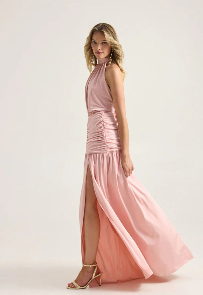 ΦΟΡΕΜΑ MAXI ME HALTER NECK - ΡΟΖ