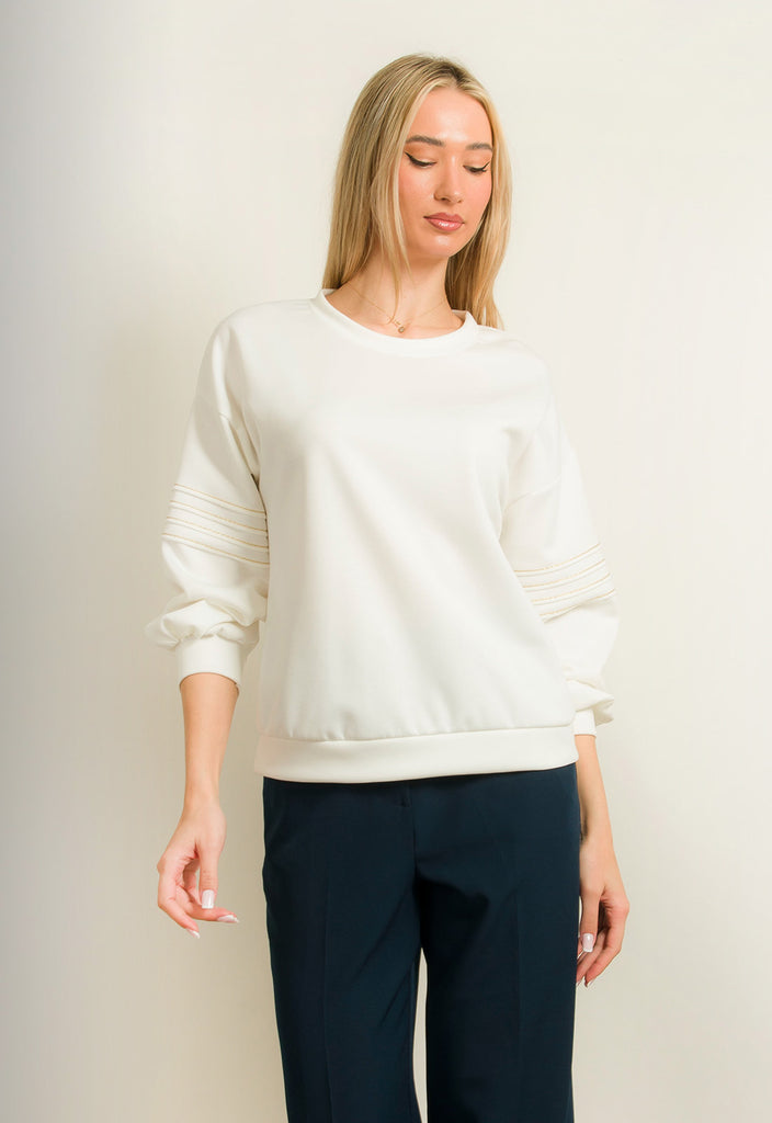 ΜΠΛΟΥΖΑ ΤΥΠΟΥ ΦΟΥΤΕΡ ΜΕ ΣΧΕΔΙΟ ΣΤΟ ΜΑΝΙΚΙ-ΛΕΥΚΗ