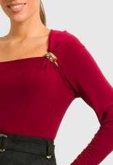 ΜΠΛΟΥΖΑ ΕΦΑΡΜΟΣΤΗ ΜΕ ΜΕΤΑΛΛΙΚΟ ΔΙΑΚΟΣΜΗΤΙΚΟ-ΜΠΟΡΝΤΟ