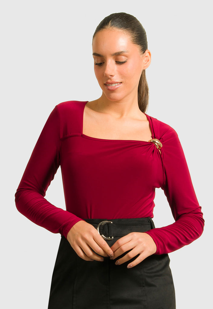 ΜΠΛΟΥΖΑ ΕΦΑΡΜΟΣΤΗ ΜΕ ΜΕΤΑΛΛΙΚΟ ΔΙΑΚΟΣΜΗΤΙΚΟ-ΜΠΟΡΝΤΟ