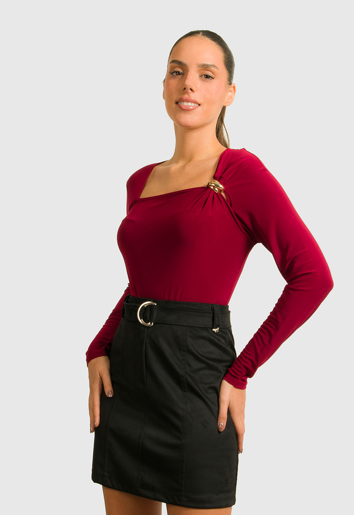 ΜΠΛΟΥΖΑ ΕΦΑΡΜΟΣΤΗ ΜΕ ΜΕΤΑΛΛΙΚΟ ΔΙΑΚΟΣΜΗΤΙΚΟ-ΜΠΟΡΝΤΟ