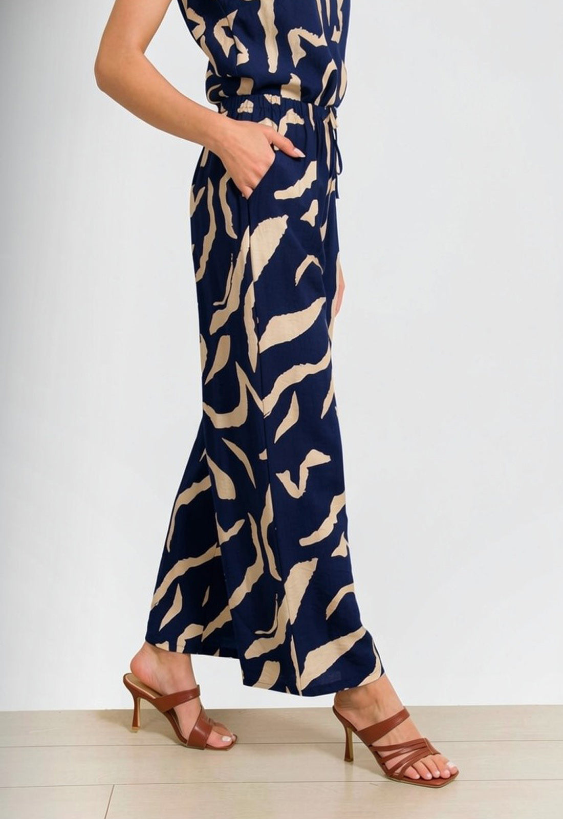 ΠΑΝΤΕΛΟΝΑ ΕΜΠΡΙΜΕ LOOK LINEN-ΜΠΛΕ