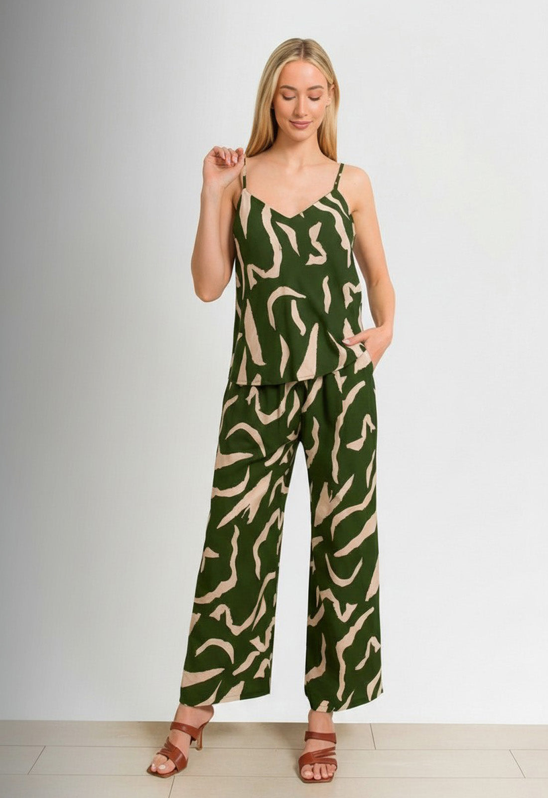 ΠΑΝΤΕΛΟΝΑ ΕΜΠΡΙΜΕ LOOK LINEN-ΧΑΚΙ