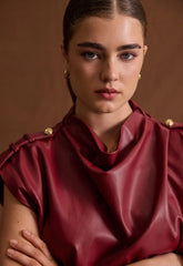 ΜΠΛΟΥΖΑ ΔΕΡΜΑΤΙΝΗΣ ΜΕ ΖΩΝΗ-ΜΠΟΡΝΤΟ