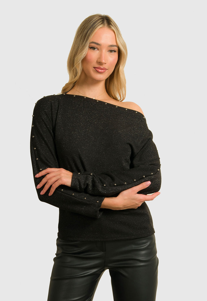 ΜΠΛΟΥΖΑ ΛΟΥΡΕΞ ΜΕ ΔΙΑΚΟΣΜΗΤΙΚΑ ΤΡΟΥΚΣ-ΜΑΥΡΗ