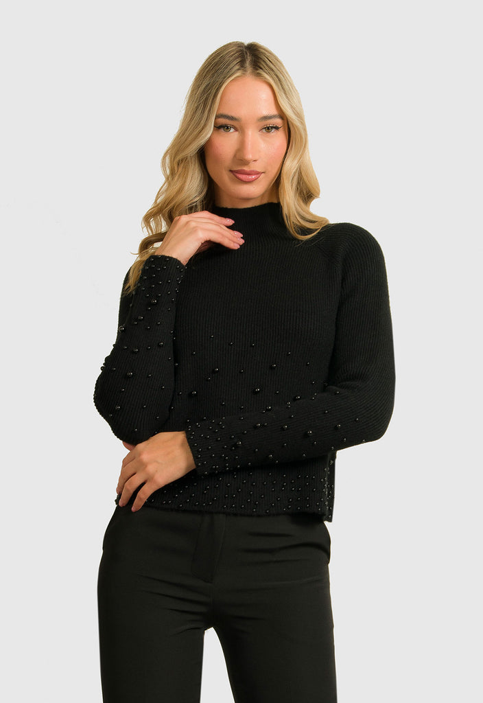 ΠΛΕΚΤΟ ΚΟΝΤΟ ΜΕ ΠΕΡΛΕΣ-ΜΑΥΡΟ