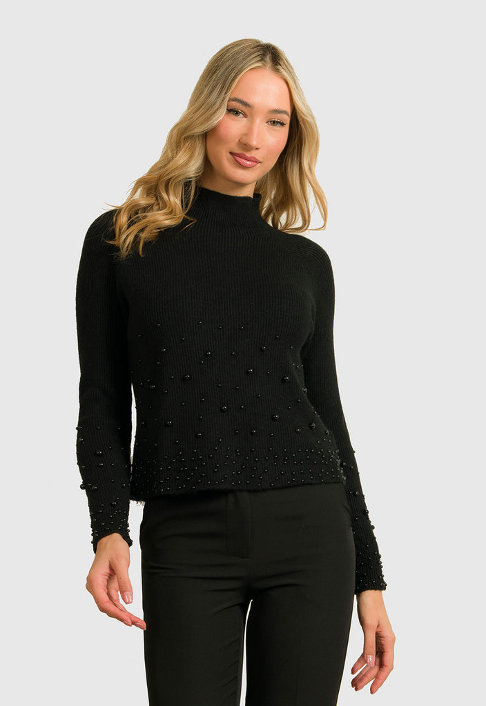 ΠΛΕΚΤΟ ΚΟΝΤΟ ΜΕ ΠΕΡΛΕΣ-ΜΑΥΡΟ