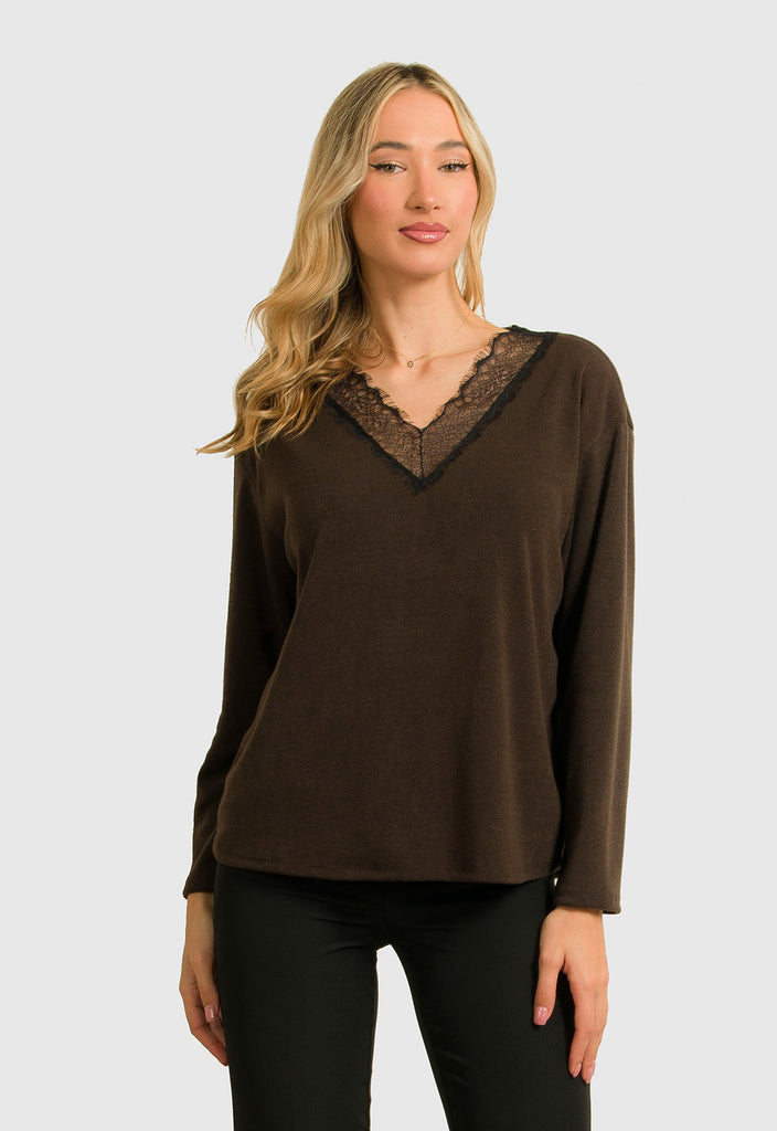 ΜΠΛΟΥΖΑ ΛΕΠΤΗ ΠΛΕΚΤΗ ΜΕ ΔΑΝΤΕΛΑ-ΚΑΦΕ