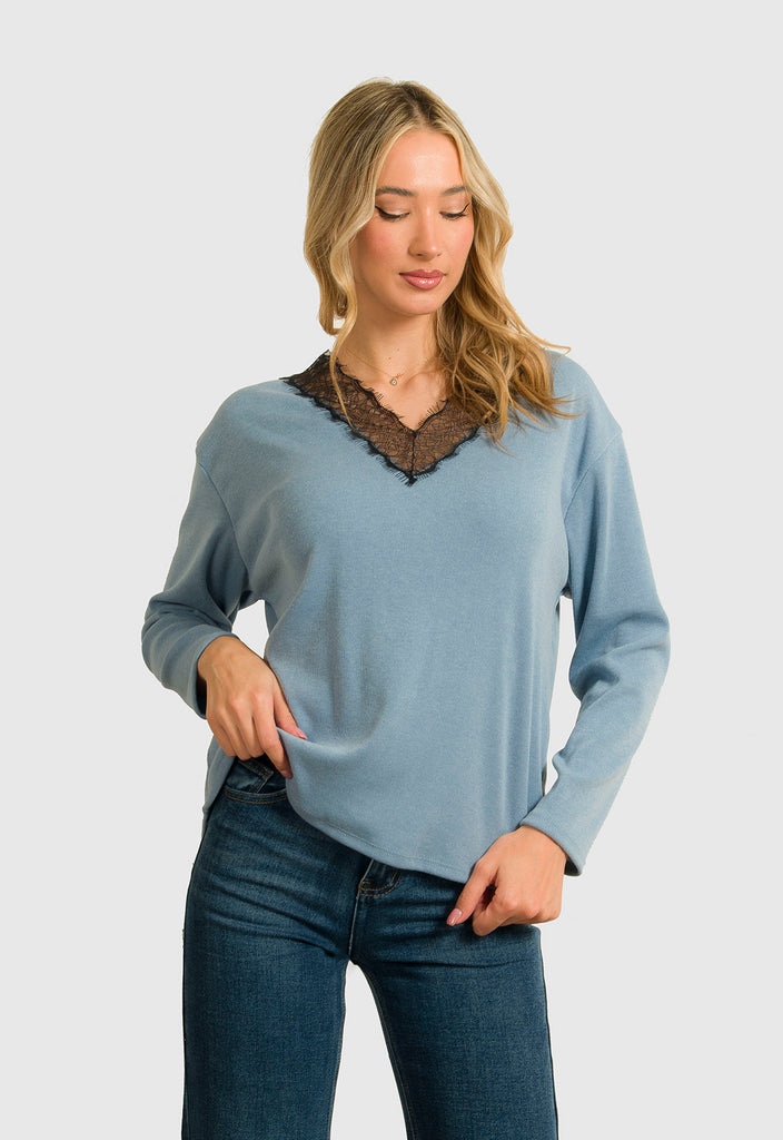 ΜΠΛΟΥΖΑ ΛΕΠΤΗ ΠΛΕΚΤΗ ΜΕ ΔΑΝΤΕΛΑ-ΣΙΕΛ