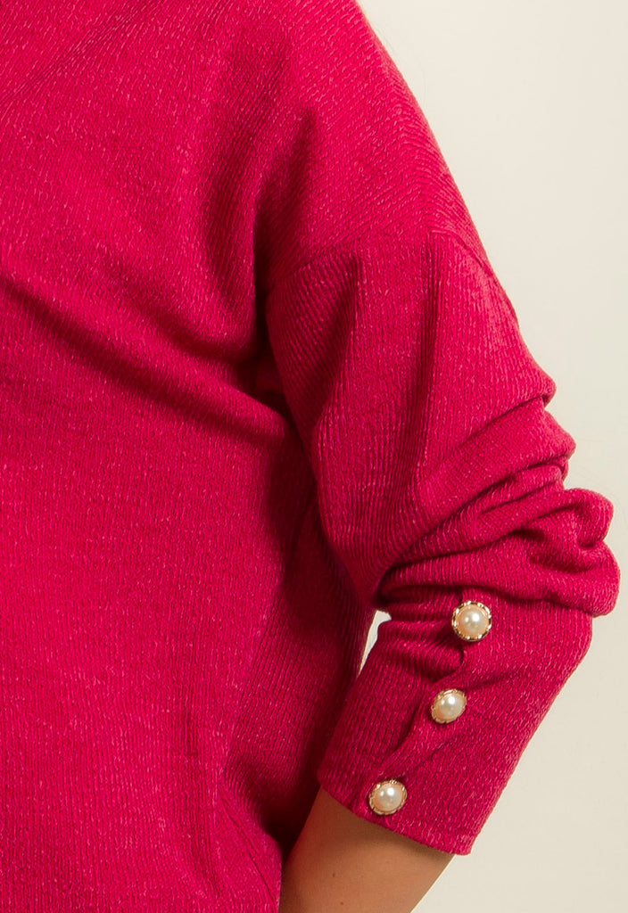 ΜΠΛΟΥΖΑ ΠΛΕΚΤΗ ΜΕ ΚΟΥΜΠΙΑ ΣΤΗ ΜΑΝΣΕΤΑ-ΦΟΥΞΙΑ