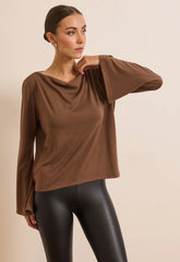 ΜΠΛΟΥΖΑ ΝΤΡΑΠΕ ΜΕ ΚΑΜΠΑΝΑ ΜΑΝΙΚΙ-ΚΑΦΕ