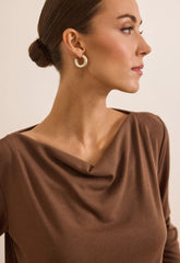 ΜΠΛΟΥΖΑ ΝΤΡΑΠΕ ΜΕ ΚΑΜΠΑΝΑ ΜΑΝΙΚΙ-ΚΑΦΕ