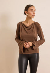 ΜΠΛΟΥΖΑ ΝΤΡΑΠΕ ΜΕ ΚΑΜΠΑΝΑ ΜΑΝΙΚΙ-ΚΑΦΕ