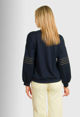 ΜΠΛΟΥΖΑ ΤΥΠΟΥ ΦΟΥΤΕΡ ΜΕ ΣΧΕΔΙΟ ΣΤΟ ΜΑΝΙΚΙ-ΜΠΛΕ